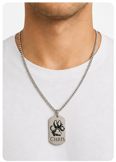 Personalized Memorial Dog Tag Necklace Production