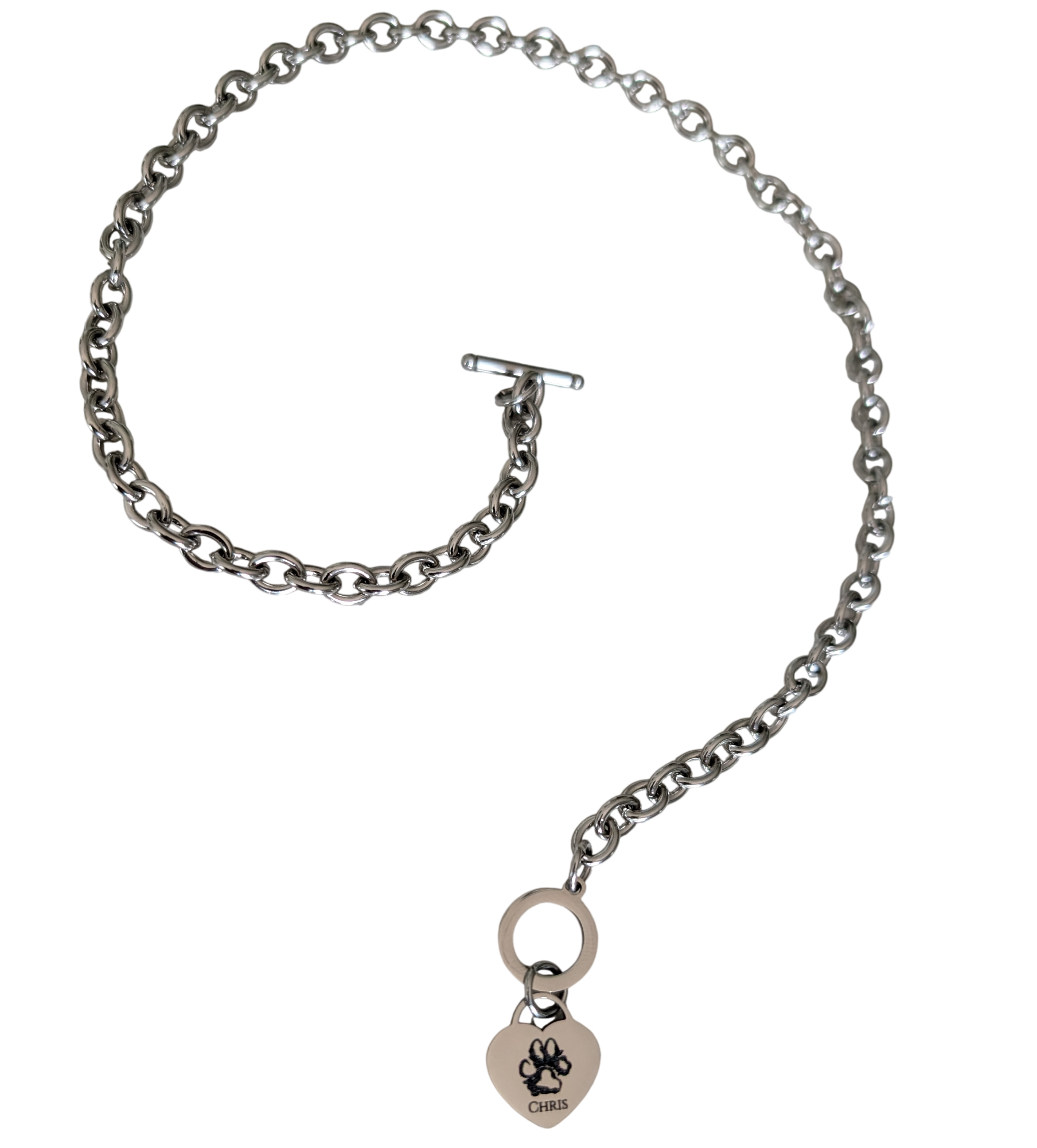 Stainless Steel Heart Choker Necklace